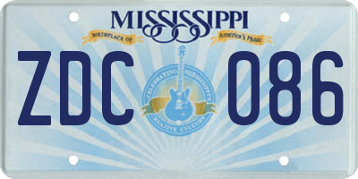 MS license plate ZDC086