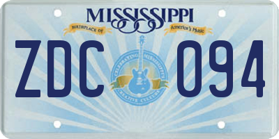 MS license plate ZDC094
