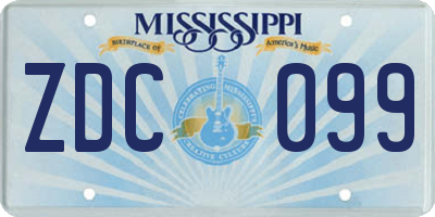 MS license plate ZDC099
