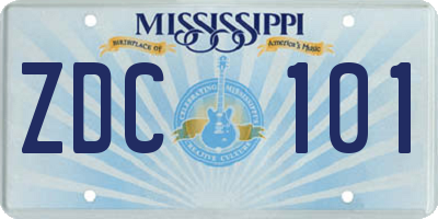 MS license plate ZDC101