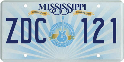 MS license plate ZDC121