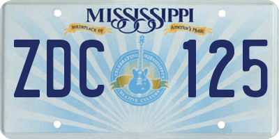 MS license plate ZDC125