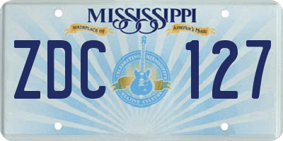 MS license plate ZDC127