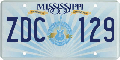 MS license plate ZDC129