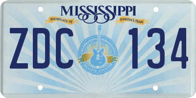 MS license plate ZDC134
