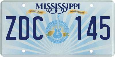 MS license plate ZDC145