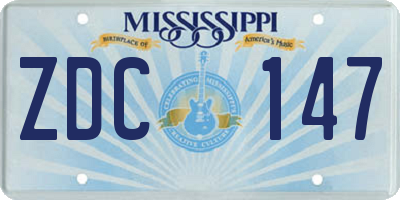 MS license plate ZDC147