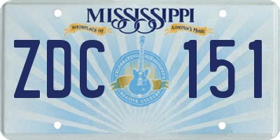 MS license plate ZDC151