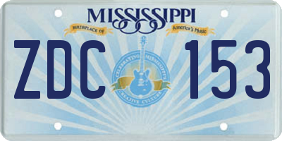 MS license plate ZDC153