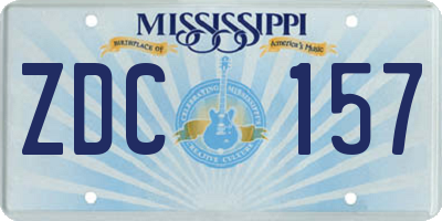 MS license plate ZDC157