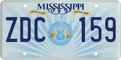 MS license plate ZDC159