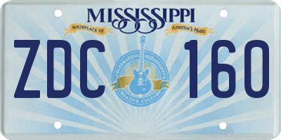 MS license plate ZDC160