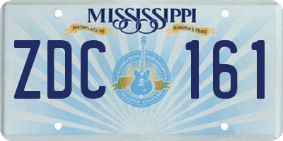 MS license plate ZDC161