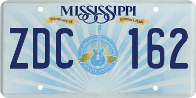 MS license plate ZDC162