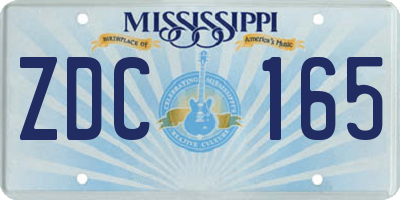 MS license plate ZDC165