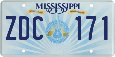 MS license plate ZDC171
