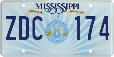 MS license plate ZDC174