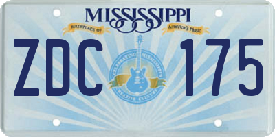 MS license plate ZDC175