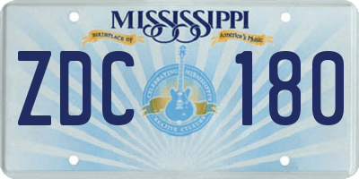 MS license plate ZDC180