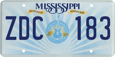 MS license plate ZDC183