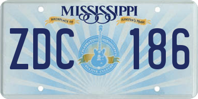 MS license plate ZDC186