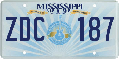 MS license plate ZDC187
