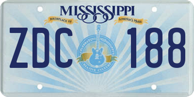 MS license plate ZDC188
