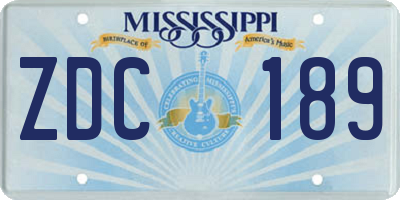 MS license plate ZDC189