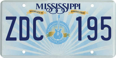 MS license plate ZDC195