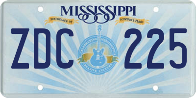 MS license plate ZDC225