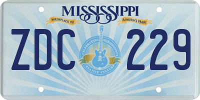 MS license plate ZDC229