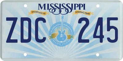 MS license plate ZDC245