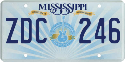 MS license plate ZDC246