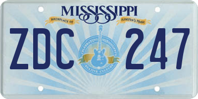 MS license plate ZDC247