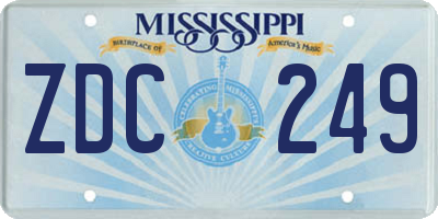 MS license plate ZDC249