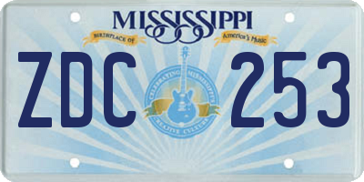 MS license plate ZDC253