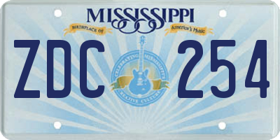 MS license plate ZDC254