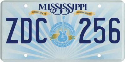 MS license plate ZDC256