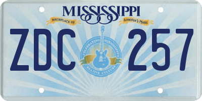 MS license plate ZDC257