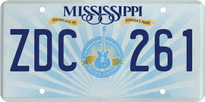 MS license plate ZDC261
