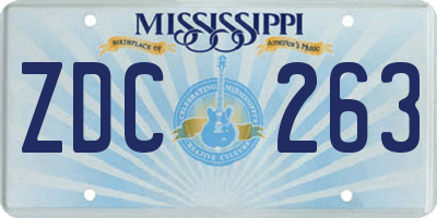 MS license plate ZDC263