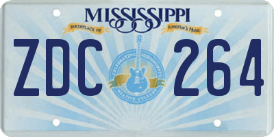 MS license plate ZDC264