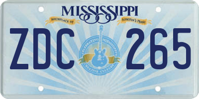 MS license plate ZDC265