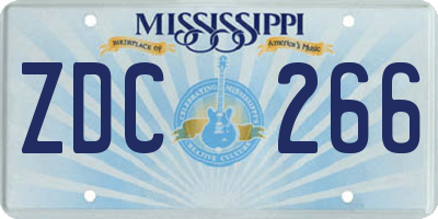 MS license plate ZDC266