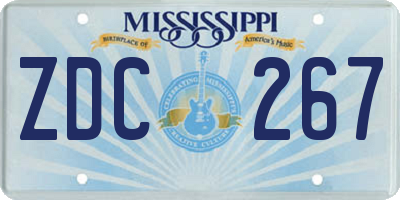 MS license plate ZDC267