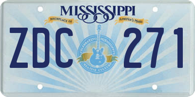 MS license plate ZDC271