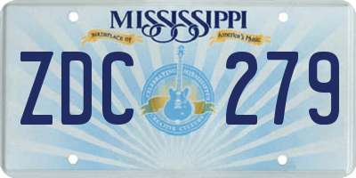 MS license plate ZDC279