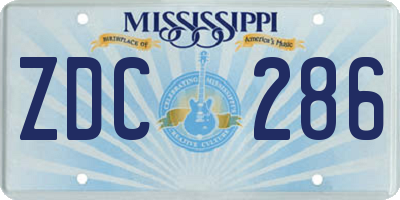MS license plate ZDC286
