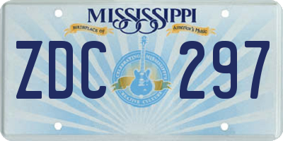 MS license plate ZDC297