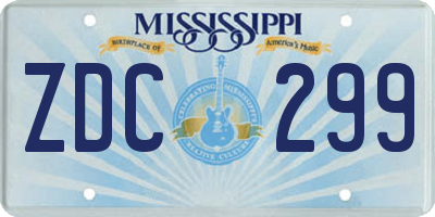 MS license plate ZDC299